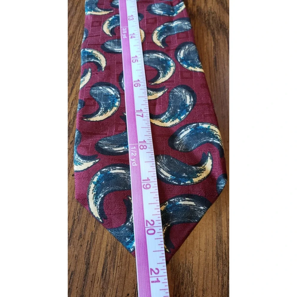 Ferrell Reed Red And Blue Silk Mens Necktie Tie